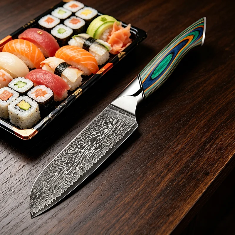 6.7 Inch Santoku Knife 67-layers Damascus Steel VG-10 Blade Wood Handle Chef Slicing Sushi Vegetables Cleaver Meat Kitchen Knife
6.7 Inch Santoku Knife 67-layers Damascus Steel VG-10 Blade Wood Handle Chef Slicing Sushi Vegetables Cleaver Meat Kitchen Knife