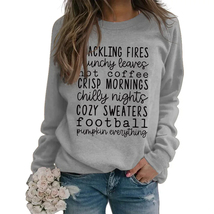 Fashion Fall and Winter Crackling Fires Letter Print Casual Sweatshirt Winter Clothes Women
Fashion Fall and Winter Crackling Fires Letter Print Casual Sweatshirt Winter Clothes Women