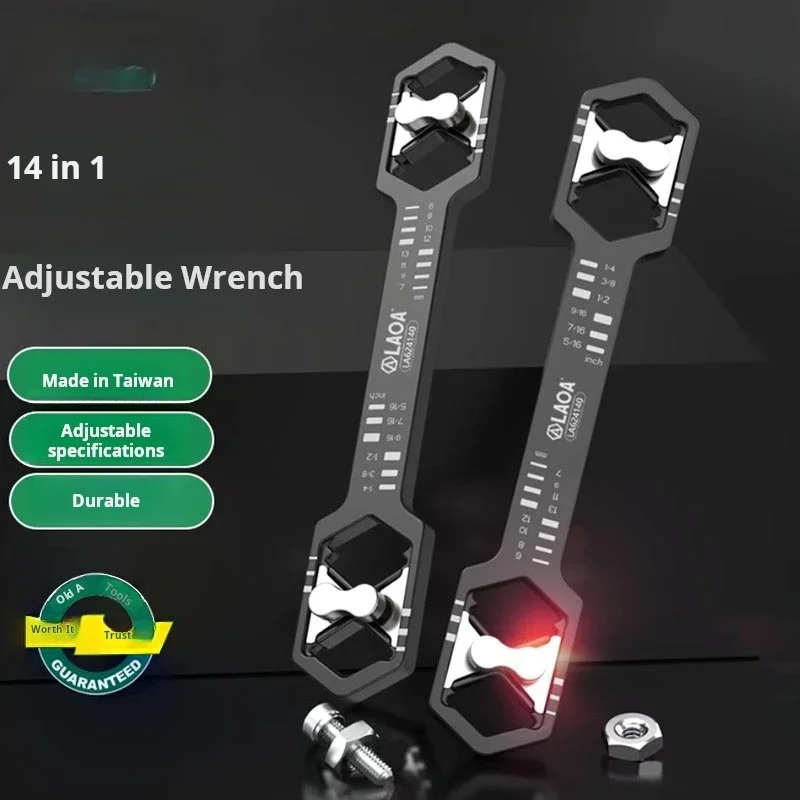 14 In1 Adjustable Hex Wrench13mm 1/4 9/16 Multifunctional Tools New Type Wrench Household Disassembly Auto Repair
14 In1 Adjustable Hex Wrench13mm 1/4 9/16 Multifunctional Tools New Type Wrench Household Disassembly Auto Repair