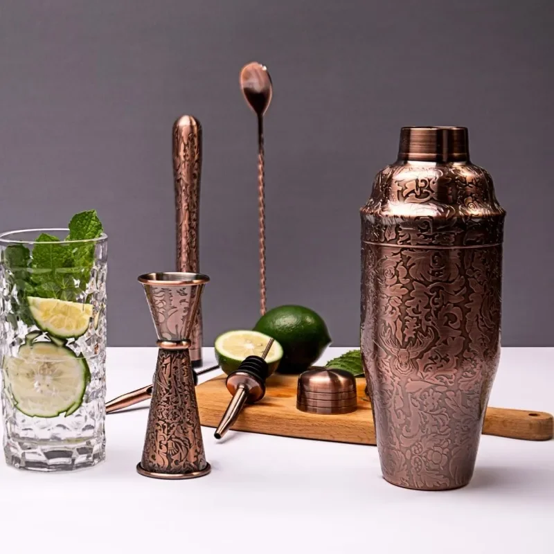 3D Etching Cocktail Shaker Set Bartender Kit with Cocktail Shaker,Jigger, Muddler, Bar Spoon, Bar Accessory Tools, Reindeer
3D Etching Cocktail Shaker Set Bartender Kit with Cocktail Shaker,Jigger, Muddler, Bar Spoon, Bar Accessory Tools, Reindeer