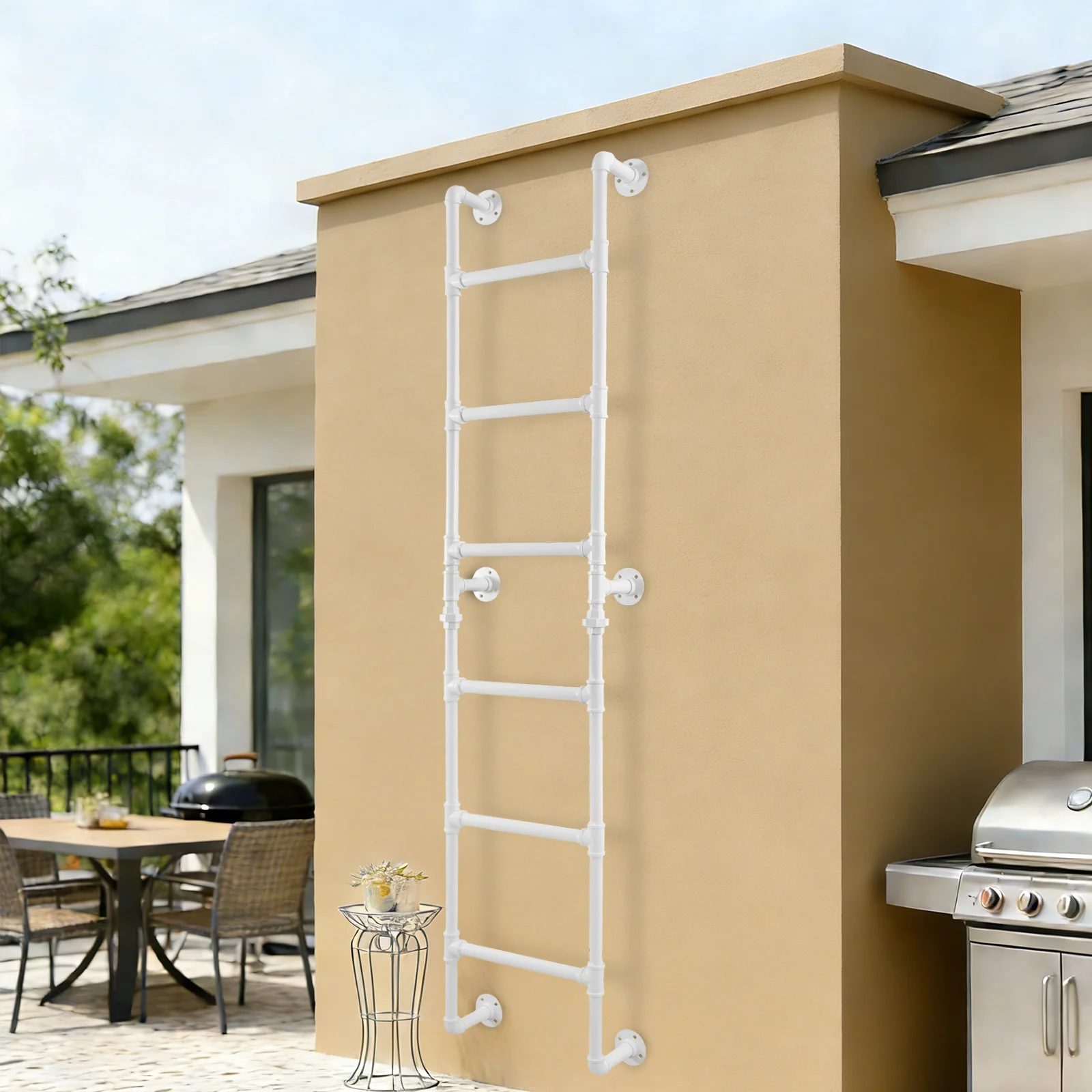 6-Rung Wall Mounted Step Ladder Heavy-Duty Metal Stairs Basement Window Well Emergency Escape Loft Compact Space Stairway
6-Rung Wall Mounted Step Ladder Heavy-Duty Metal Stairs Basement Window Well Emergency Escape Loft Compact Space Stairway