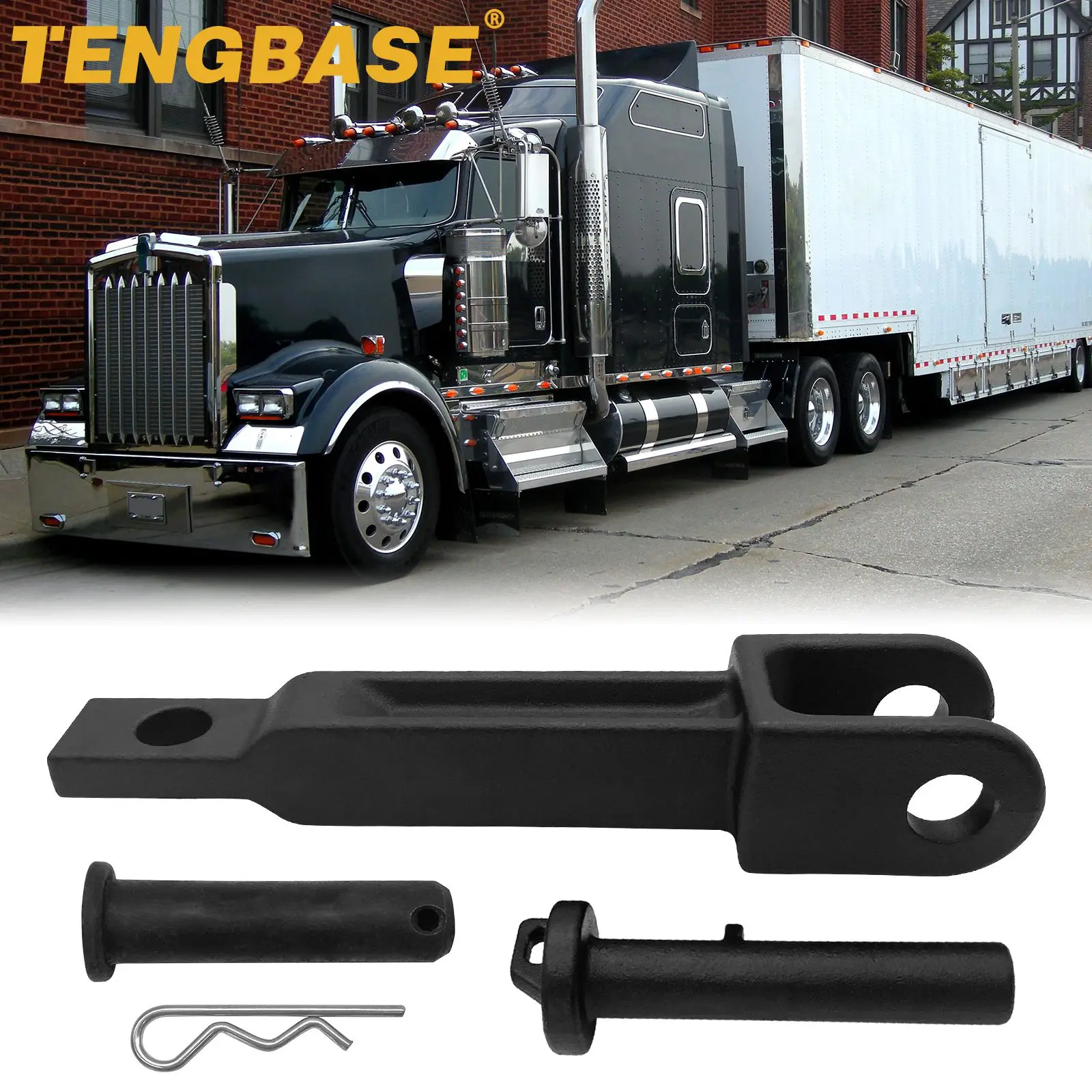 A20-6014 Single Tow Hook With Pins For 2008-2024 Peterbilt & Kenworth Semi Trucks Hitch-Front Tow with Pull Pin & Frame Pin
A20-6014 Single Tow Hook With Pins For 2008-2024 Peterbilt & Kenworth Semi Trucks Hitch-Front Tow with Pull Pin & Frame Pin
