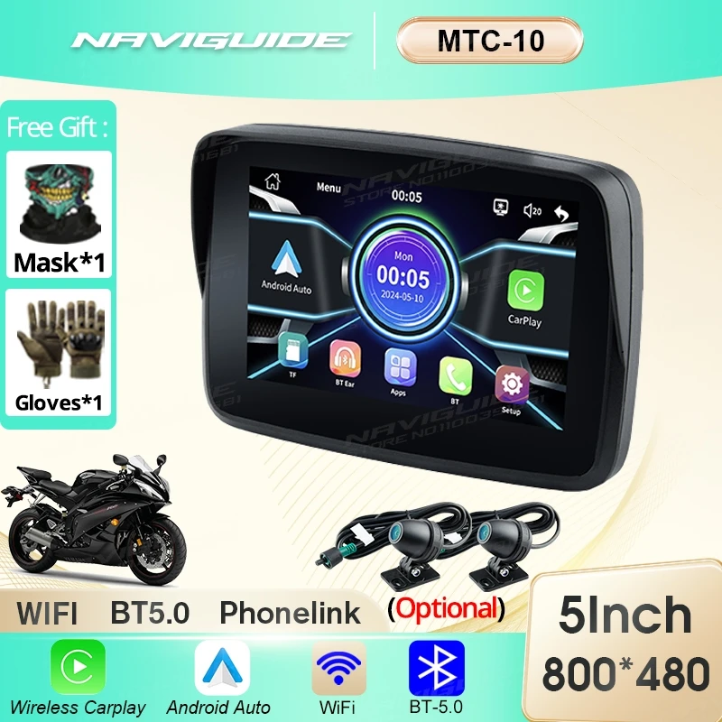 NAVIGUIDE MTC-10 5-дюймовый 800*480P беспроводной Carplay мотоциклетная навигация Android автоматический экран монитора BT Wi-Fi рекордер
NAVIGUIDE MTC-10 5-дюймовый 800*480P беспроводной Carplay мотоциклетная навигация Android автоматический экран монитора BT Wi-Fi рекордер