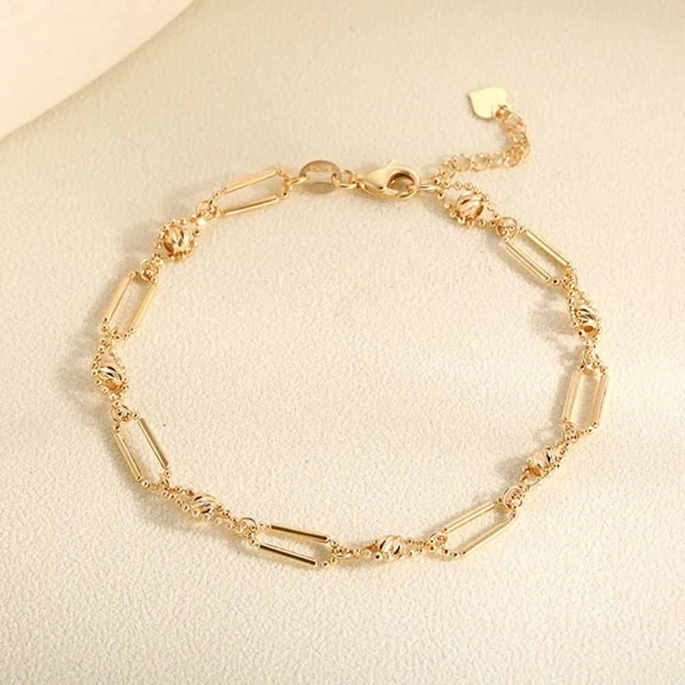 Real Pure 18K Yellow Gold Chain Women Lucky Carved Beads Strip Braided Link Bracelet 2.88g
Real Pure 18K Yellow Gold Chain Women Lucky Carved Beads Strip Braided Link Bracelet 2.88g