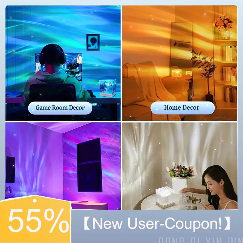 A81M New- Wall Decor Water Light Projector RGB Northern Lights Cube Lamp 16 Color With Remote Control USB Charge For Bedroom
A81M New- Wall Decor Water Light Projector RGB Northern Lights Cube Lamp 16 Color With Remote Control USB Charge For Bedroom