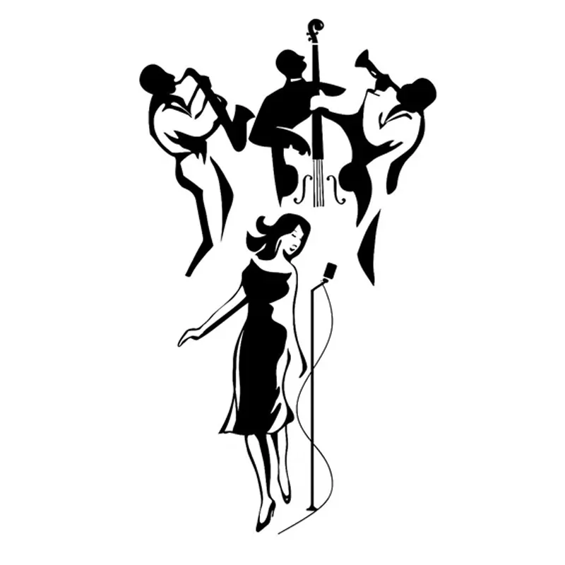 Fashion Jazz Band Music Stickers Fashion Car Window Decoration Personality Pvc Waterproof Decals Black/white, 18cm*10cm
Fashion Jazz Band Music Stickers Fashion Car Window Decoration Personality Pvc Waterproof Decals Black/white, 18cm*10cm