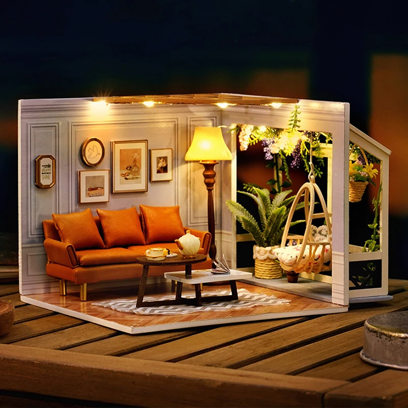 Cutebee DIY Miniature Dollhouse Kit with Furniture and Light Leisure Coffee Room Doll House Wooden Building Model for Adult Gift
Cutebee DIY Miniature Dollhouse Kit with Furniture and Light Leisure Coffee Room Doll House Wooden Building Model for Adult Gift