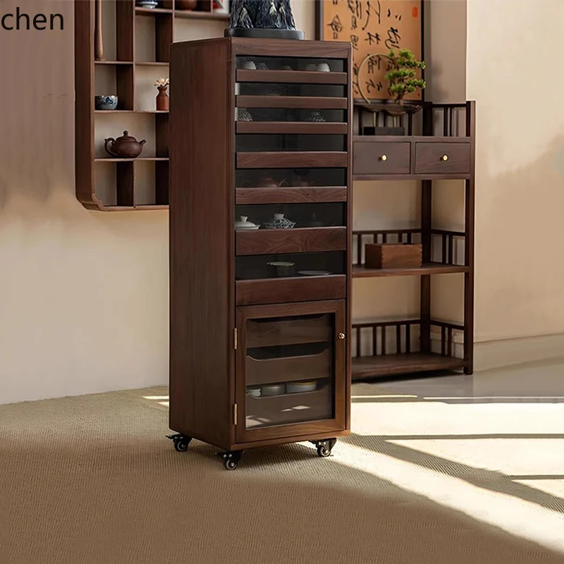 QZT Solid Wood Cultural Play Storage Cabinet Floor-standing Black Walnut Side Cabinet Tea Water Tea Set Cabinet
QZT Solid Wood Cultural Play Storage Cabinet Floor-standing Black Walnut Side Cabinet Tea Water Tea Set Cabinet
