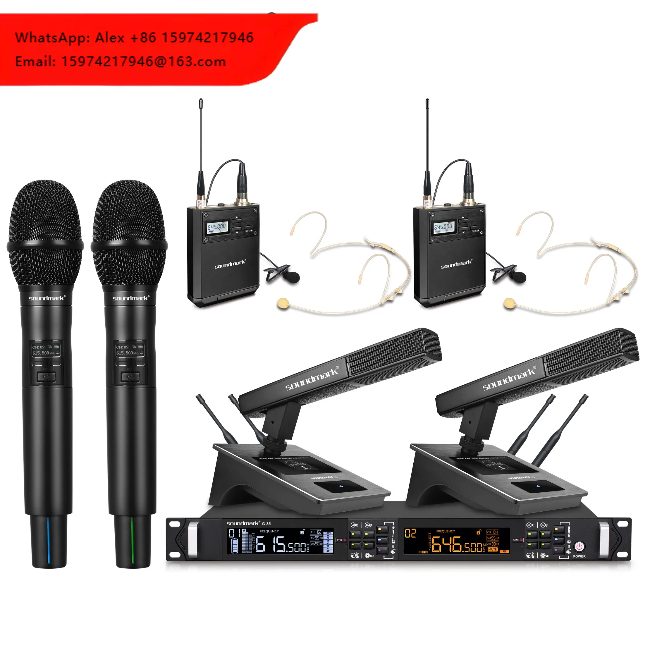 SOUNDMARK G-35 True Diversity Three-in-one UHF Wireless Microphone Handheld Bodypack Conference AA Battery Mute Function Karaoke
SOUNDMARK G-35 True Diversity Three-in-one UHF Wireless Microphone Handheld Bodypack Conference AA Battery Mute Function Karaoke