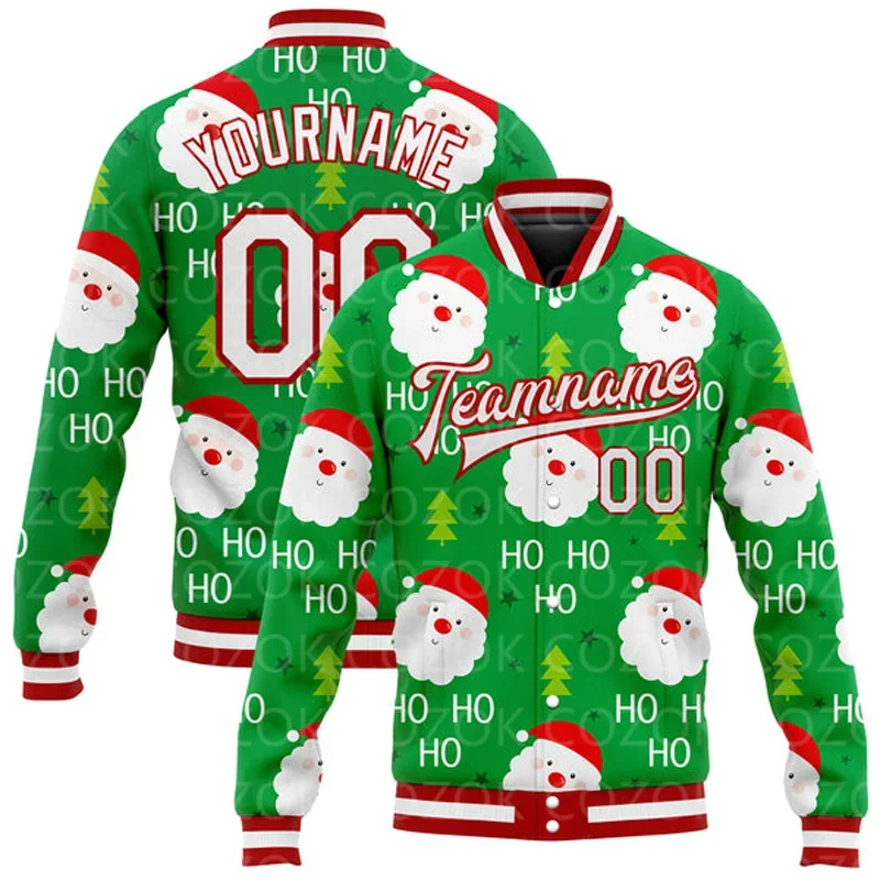 Custom Chrismas Santa pattern 3D Printed Baseball Button Jacket Bomber Full-Snap Varsity Letterman Jacket
Custom Chrismas Santa pattern 3D Printed Baseball Button Jacket Bomber Full-Snap Varsity Letterman Jacket