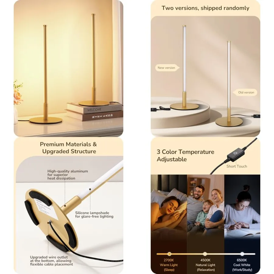 Upgraded LED Table Lamp Set of 2, Stepless Dimmable Bedside Lamps with Metal Finish and 3 Color Temperature, 6W Modern Desk Lam
Upgraded LED Table Lamp Set of 2, Stepless Dimmable Bedside Lamps with Metal Finish and 3 Color Temperature, 6W Modern Desk Lam