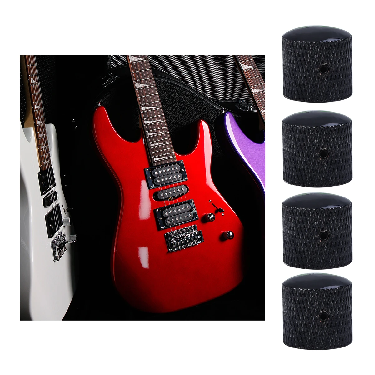 4pcs Heavy Electric Guitar Brass Dome Knobs Black 6Mm Hollow Shaft Carbon Fiber Tone Volume Replacement For Broken Guitar Bass
4pcs Heavy Electric Guitar Brass Dome Knobs Black 6Mm Hollow Shaft Carbon Fiber Tone Volume Replacement For Broken Guitar Bass