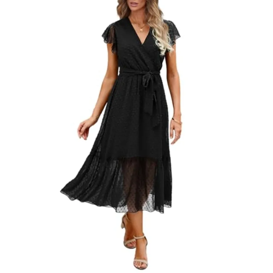 BTFBM Women Summer Bohemian Casual Wrap V Neck Ruffle Cap Sleeveless Belt A-Line Pleated Hem Midi Sun Dress
BTFBM Women Summer Bohemian Casual Wrap V Neck Ruffle Cap Sleeveless Belt A-Line Pleated Hem Midi Sun Dress