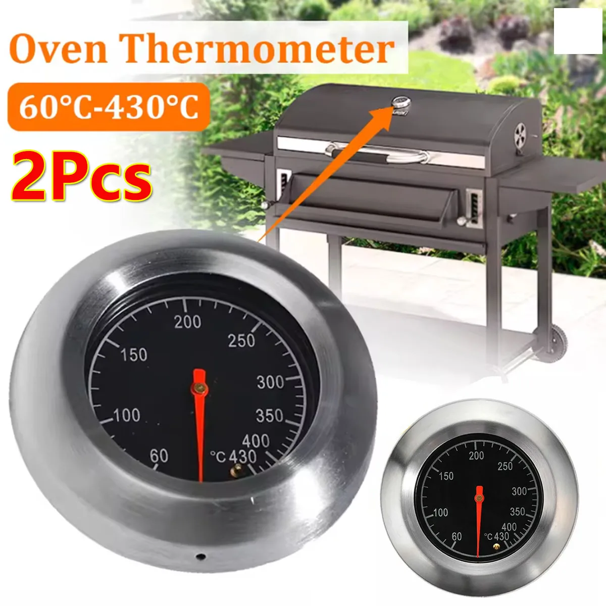 2Pcs Stainless Steel Barbecue BBQ Smoker Grill Thermometer Temperature Gauge 60-430 Cooking Food Probe Grill Oven Kitchen Tools
2Pcs Stainless Steel Barbecue BBQ Smoker Grill Thermometer Temperature Gauge 60-430 Cooking Food Probe Grill Oven Kitchen Tools