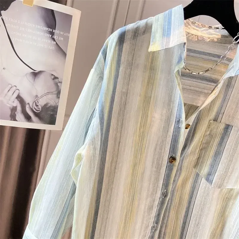 Long-sleeved Shirt Chic Versatile Top for Women Spring and Autumn Cotton and Linen Contrasting Striped
Long-sleeved Shirt Chic Versatile Top for Women Spring and Autumn Cotton and Linen Contrasting Striped