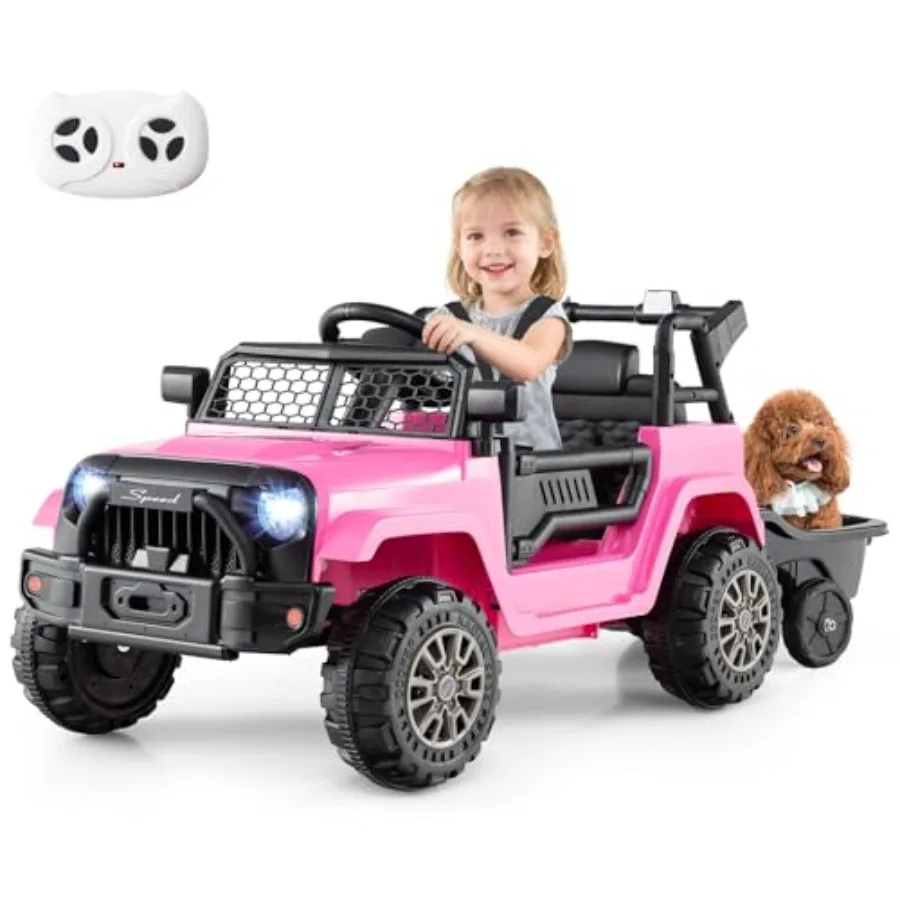 Pink 12V Battery Powered Ride on Car with Detachable Trailer Light Music Parent Remote Control Electric Vehicle Toy for Boys Gi
Pink 12V Battery Powered Ride on Car with Detachable Trailer Light Music Parent Remote Control Electric Vehicle Toy for Boys Gi