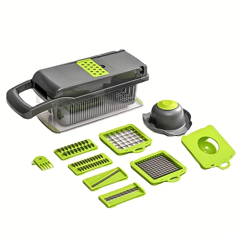 16 in 1 Multifunctional Vegetable Slicer and Slicer Kit - Manual Food Processing Machine with Container, Drainage Basket
16 in 1 Multifunctional Vegetable Slicer and Slicer Kit - Manual Food Processing Machine with Container, Drainage Basket