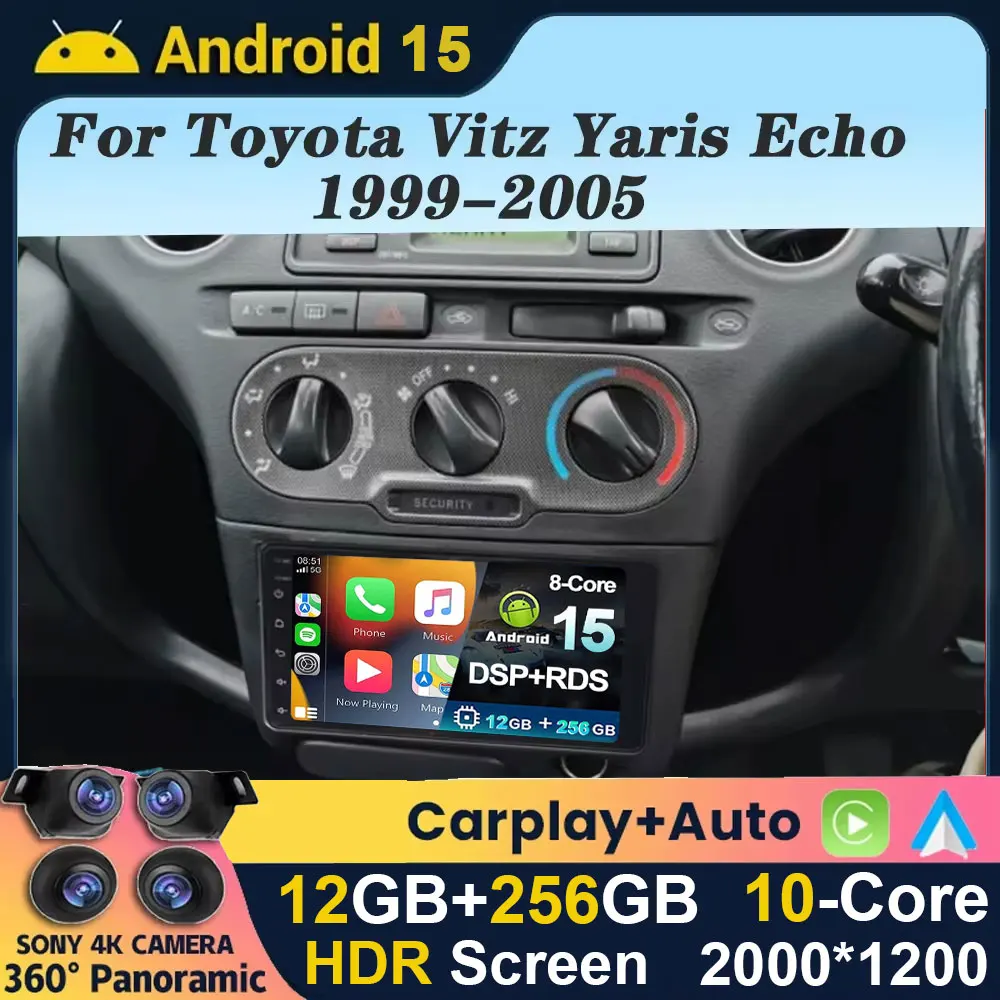 Автомобильное радио Android 15, мультимедиа для Toyota Vitz XP10 Yaris Platz Echo 1999-2005, стерео, авто Carplay, авторадио, GPS-навигация, DSP
Автомобильное радио Android 15, мультимедиа для Toyota Vitz XP10 Yaris Platz Echo 1999-2005, стерео, авто Carplay, авторадио, GPS-навигация, DSP