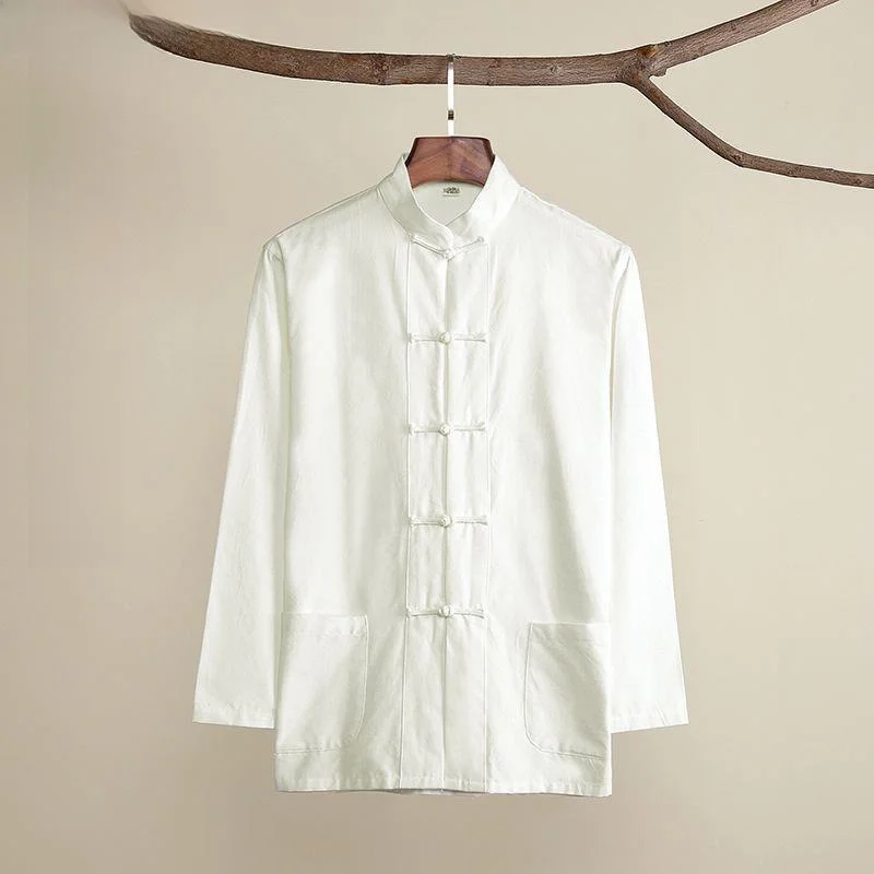 Chinese Sle Long Sve Cotton Linen irt Men's Spring Autumn Tang Suit Zen Meditation Base irt Large Size Kung Fu Garment
Chinese Sle Long Sve Cotton Linen irt Men's Spring Autumn Tang Suit Zen Meditation Base irt Large Size Kung Fu Garment