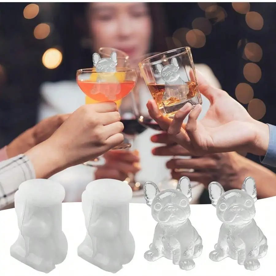 3D French Bulldog Cube Molds 2pcs Silicone Dog Shape Cube Tray Whiskey Cocktail Coffee Drink Decoration Cute Dog Gifts Bulldog Lovers The Best Gifts For Parents
3D French Bulldog Cube Molds 2pcs Silicone Dog Shape Cube Tray Whiskey Cocktail Coffee Drink Decoration Cute Dog Gifts Bulldog Lovers The Best Gifts For Parents