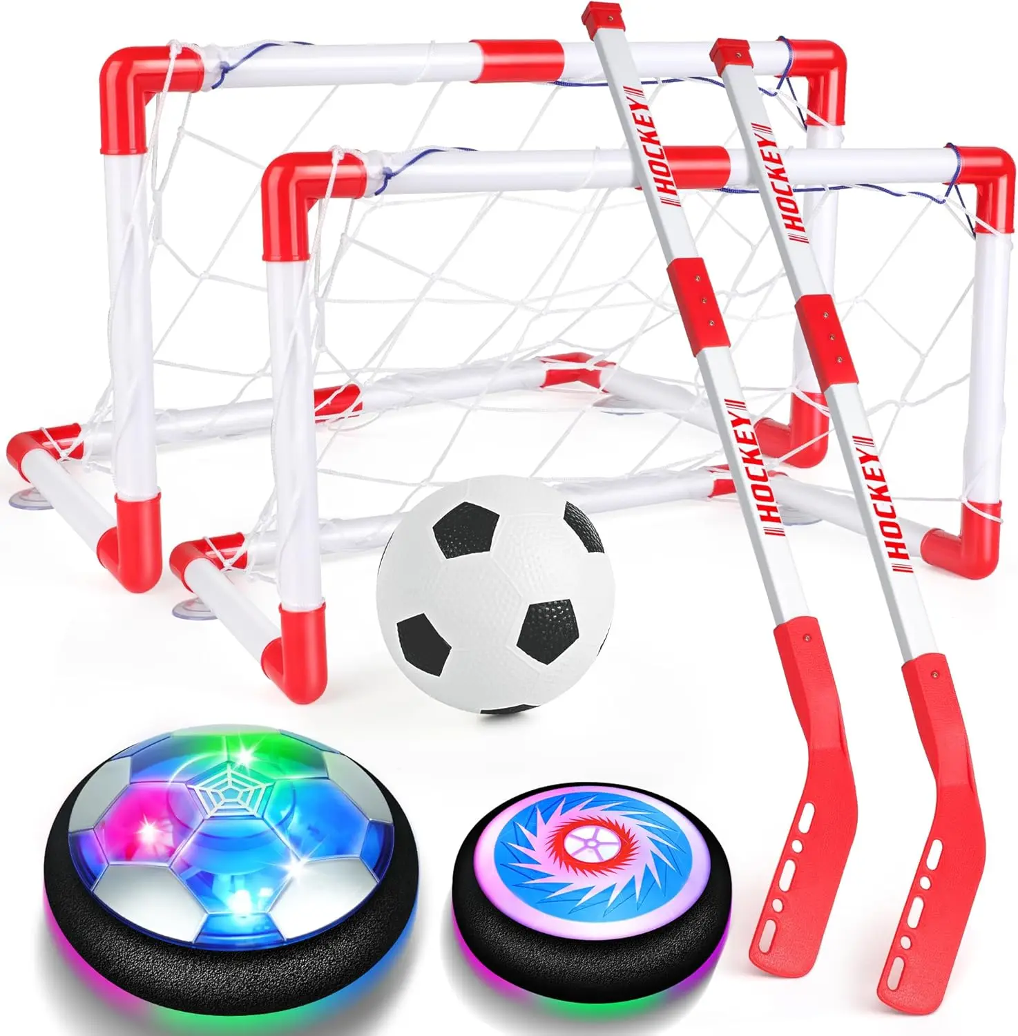 Hover Soccer Ball Set for Kids - LED Air Floating Hockey, Indoor Outdoor Sports Toys, Gifts for 3-12 Year Old Boys Girls
Hover Soccer Ball Set for Kids - LED Air Floating Hockey, Indoor Outdoor Sports Toys, Gifts for 3-12 Year Old Boys Girls