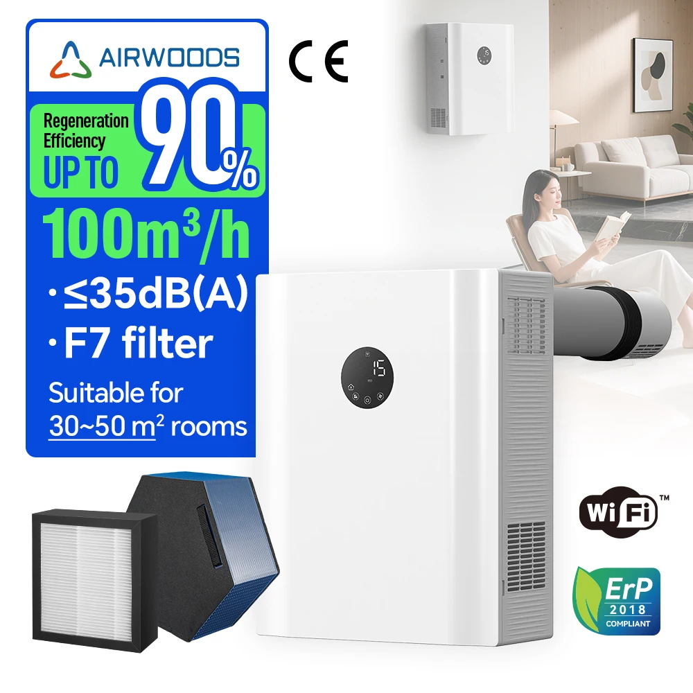 Wall-Mounted ERV Residential Use With PM2.5 And CO2 Sensor Options Modern Design For Hotel & Office For Quality Improvement
Wall-Mounted ERV Residential Use With PM2.5 And CO2 Sensor Options Modern Design For Hotel & Office For Quality Improvement