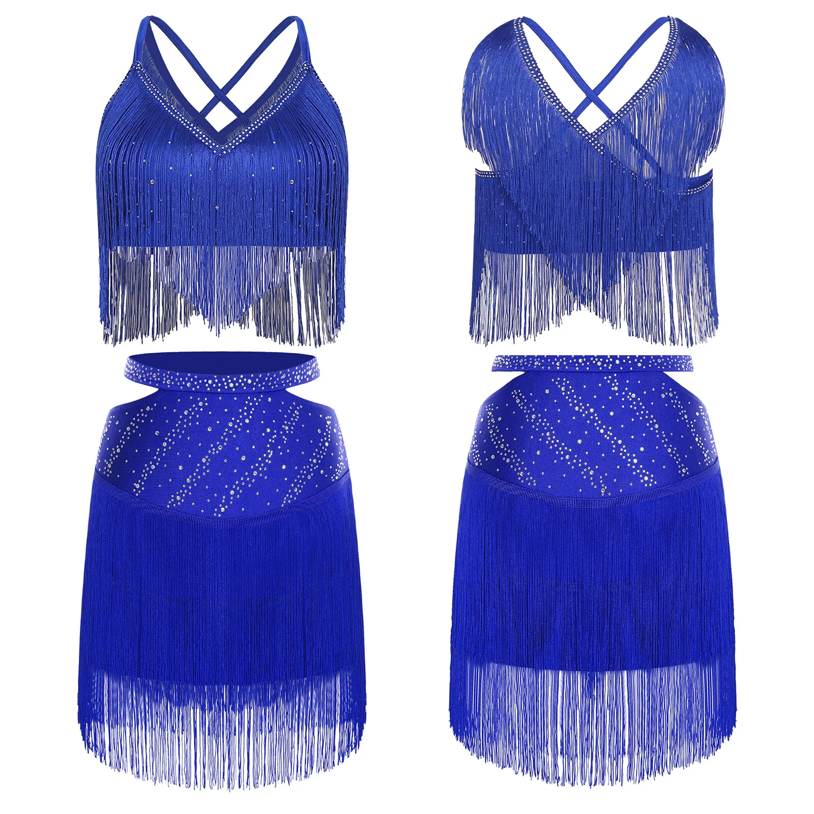 Women Latin Dance Samba Salsa Cha-cha Costumes Jazz Dance Outfits Sleeveless Fringed Crop Top And Tassel Skirt Rumba Dancewear
Women Latin Dance Samba Salsa Cha-cha Costumes Jazz Dance Outfits Sleeveless Fringed Crop Top And Tassel Skirt Rumba Dancewear