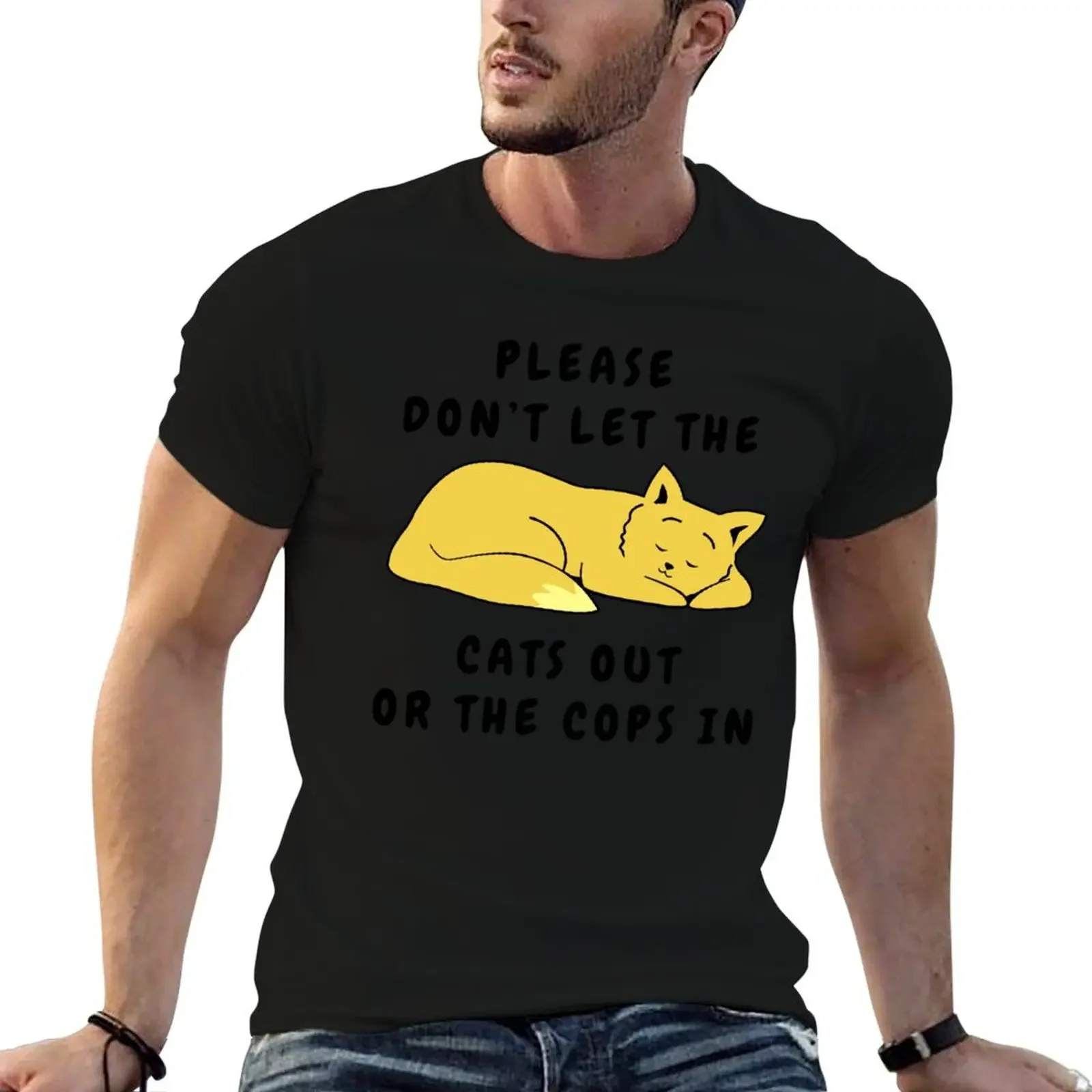 Don't Let The Cats Out Or The Cops In - Cute sleeping cat T-Shirt anime shirt rapper graphic tees oversized T-shirt men
Don't Let The Cats Out Or The Cops In - Cute sleeping cat T-Shirt anime shirt rapper graphic tees oversized T-shirt men