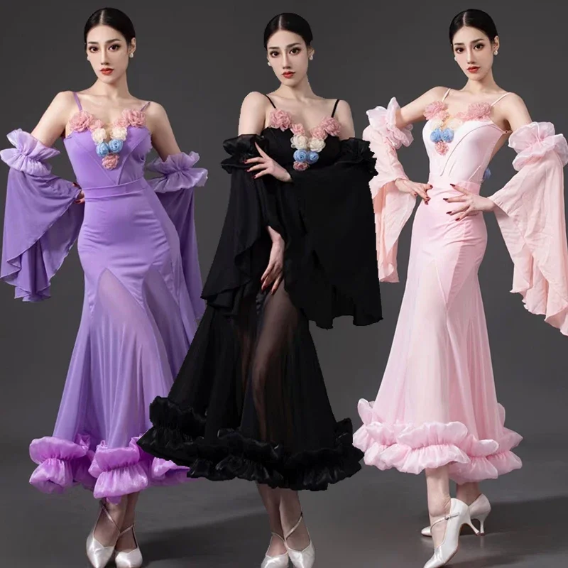 Flower Ballroom Dance Dress Women Prom Waltz Performance Costume Adult Ballroom Dance Competition Dresses Stage Wear
Flower Ballroom Dance Dress Women Prom Waltz Performance Costume Adult Ballroom Dance Competition Dresses Stage Wear