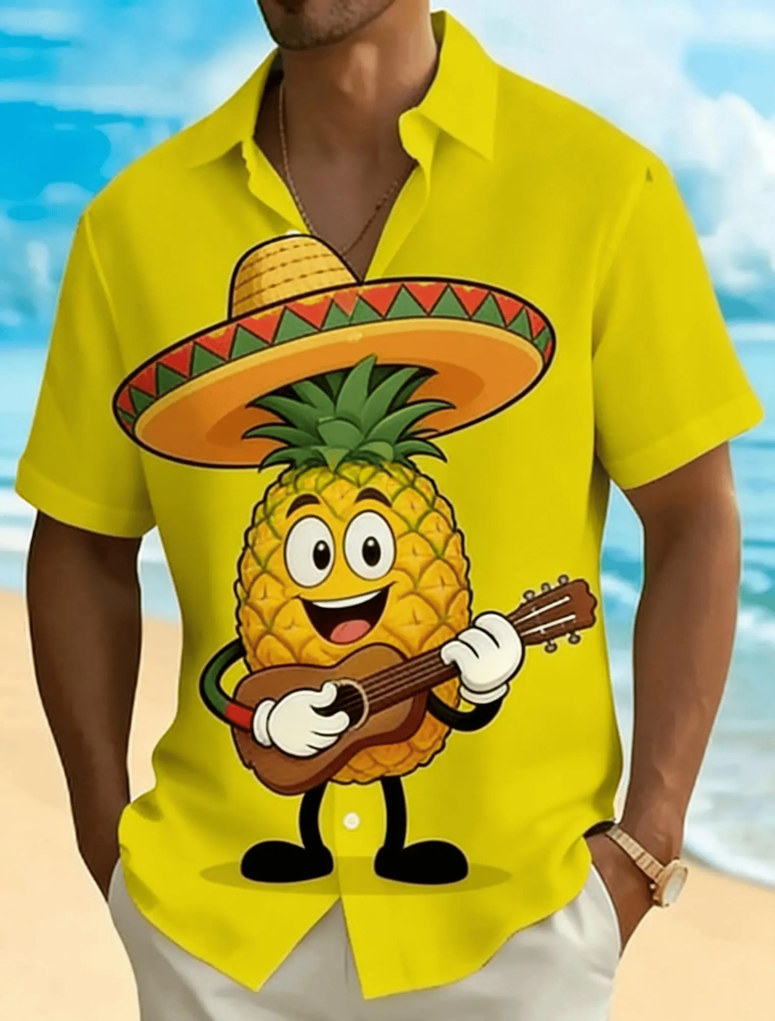 Men's Yellow Background Cartoon Print Short Sleeve Shirt, Spring Summer Fun Hawaiian Vacation Blouse, Loose Casual Top
Men's Yellow Background Cartoon Print Short Sleeve Shirt, Spring Summer Fun Hawaiian Vacation Blouse, Loose Casual Top