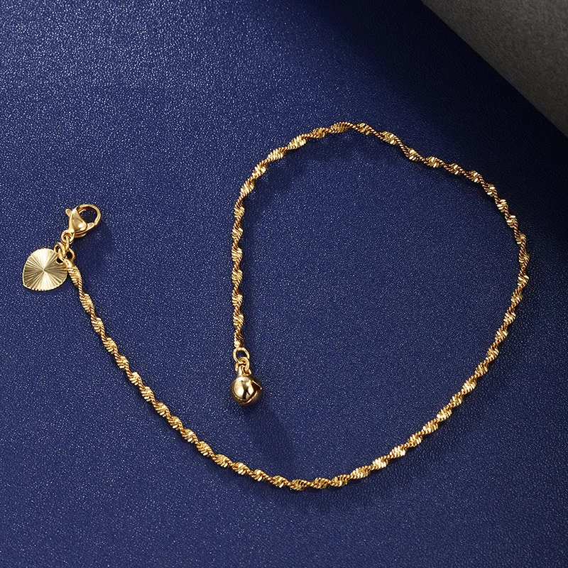 Fashion 24K Gold Plated Anklet Length 26cm Heart Pendant Charm Jewelry For Women Beach Party Fine Decorations Romantic Gift
Fashion 24K Gold Plated Anklet Length 26cm Heart Pendant Charm Jewelry For Women Beach Party Fine Decorations Romantic Gift