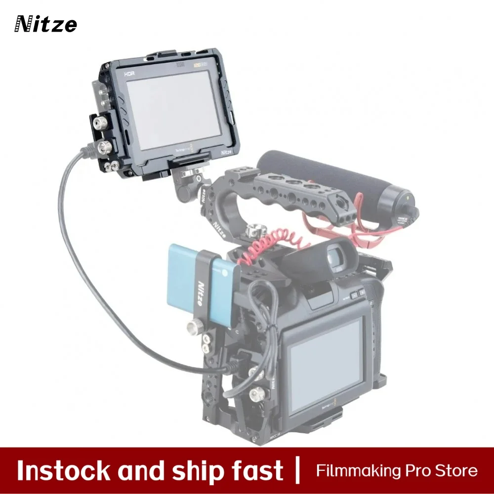 Nitze Monitor Cage for Blackmagic Video Assist 5 12G-SDI/HDMI with PE26 HDMI Cable Clamp,USB Cable Clamp
Nitze Monitor Cage for Blackmagic Video Assist 5 12G-SDI/HDMI with PE26 HDMI Cable Clamp,USB Cable Clamp