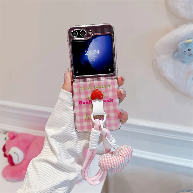 Pink Grid Heart Rope Phone Case for Samsung Galaxy ZFlip3 ZFlip4 ZFlip5 ZFlip6 Hard PC Back Cover for Z Flip 6 Case She
Pink Grid Heart Rope Phone Case for Samsung Galaxy ZFlip3 ZFlip4 ZFlip5 ZFlip6 Hard PC Back Cover for Z Flip 6 Case She