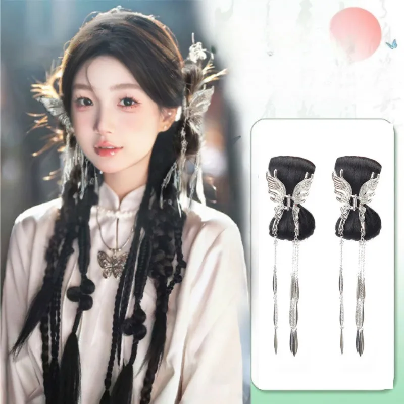 1Pcs Bow Synthetic Chignon Wig Hair Bun New Chinese Style Coiled Hair Ponytail Butterfly Tassel Grab Clip Hair Accessories 
1Pcs Bow Synthetic Chignon Wig Hair Bun New Chinese Style Coiled Hair Ponytail Butterfly Tassel Grab Clip Hair Accessories