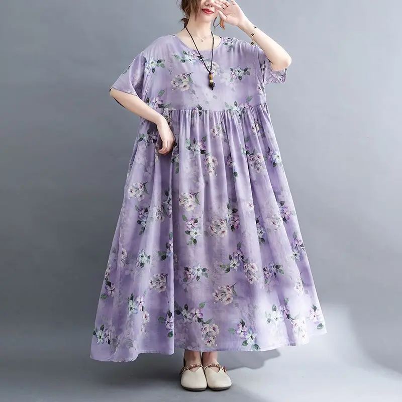 2026 Plus Size Dresses Women's New Chiffon Print O-neck Chic Long Dress Fashion Elegant Holiday Street Women's Loose Dress S18
2026 Plus Size Dresses Women's New Chiffon Print O-neck Chic Long Dress Fashion Elegant Holiday Street Women's Loose Dress S18