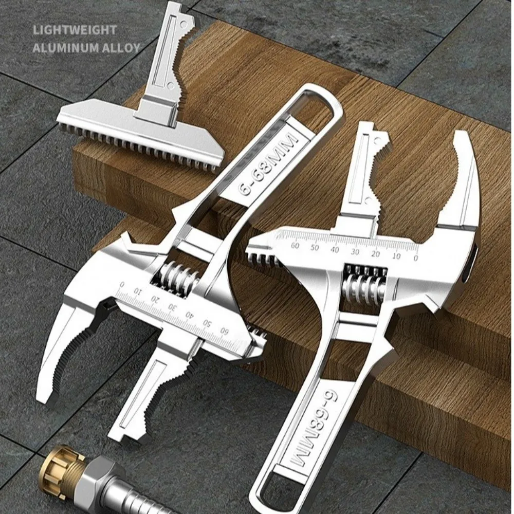 Aluminum Alloy Bathroom Plumbing Wrench Short Handle 6-68mm Range Adjustable Spanner Extra Large Opening Strong Clamping
Aluminum Alloy Bathroom Plumbing Wrench Short Handle 6-68mm Range Adjustable Spanner Extra Large Opening Strong Clamping