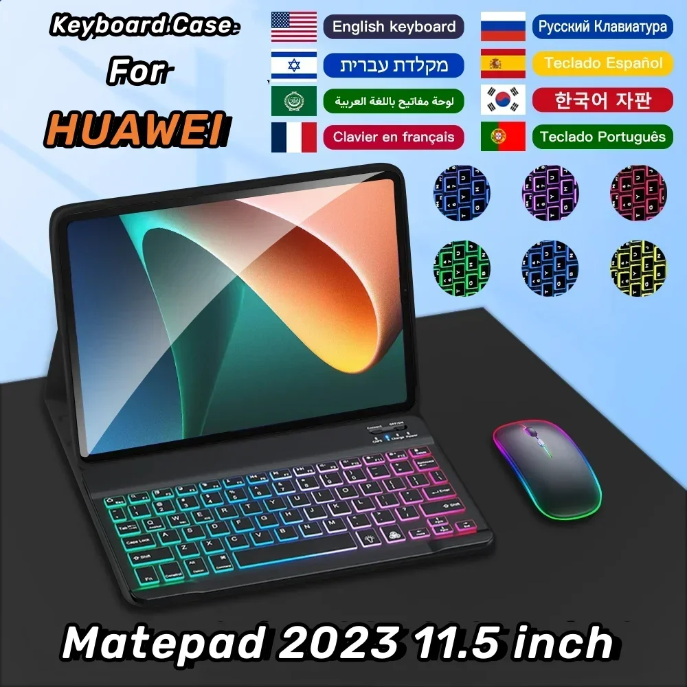 Tablet Case For Huawei MatePad 2023 11.5 inch Magnetic Rainbow Keyboard Mous Cover Spanish Portuguese Russian French Arabic
Tablet Case For Huawei MatePad 2023 11.5 inch Magnetic Rainbow Keyboard Mous Cover Spanish Portuguese Russian French Arabic