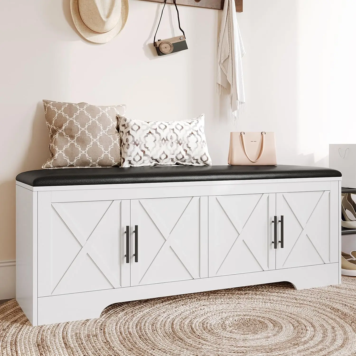 Storage Bench with Lift Top Storage, 47.2" Entryway Bench with Cushioned Seat, End of Bed Bench, Customized
Storage Bench with Lift Top Storage, 47.2" Entryway Bench with Cushioned Seat, End of Bed Bench, Customized