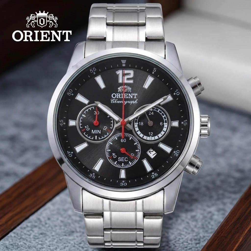 Orient Men's Chronograph Watch Stainless Steel Strap Date Function Waterproof Analog Quartz Sport Business Wristwatch
Orient Men's Chronograph Watch Stainless Steel Strap Date Function Waterproof Analog Quartz Sport Business Wristwatch