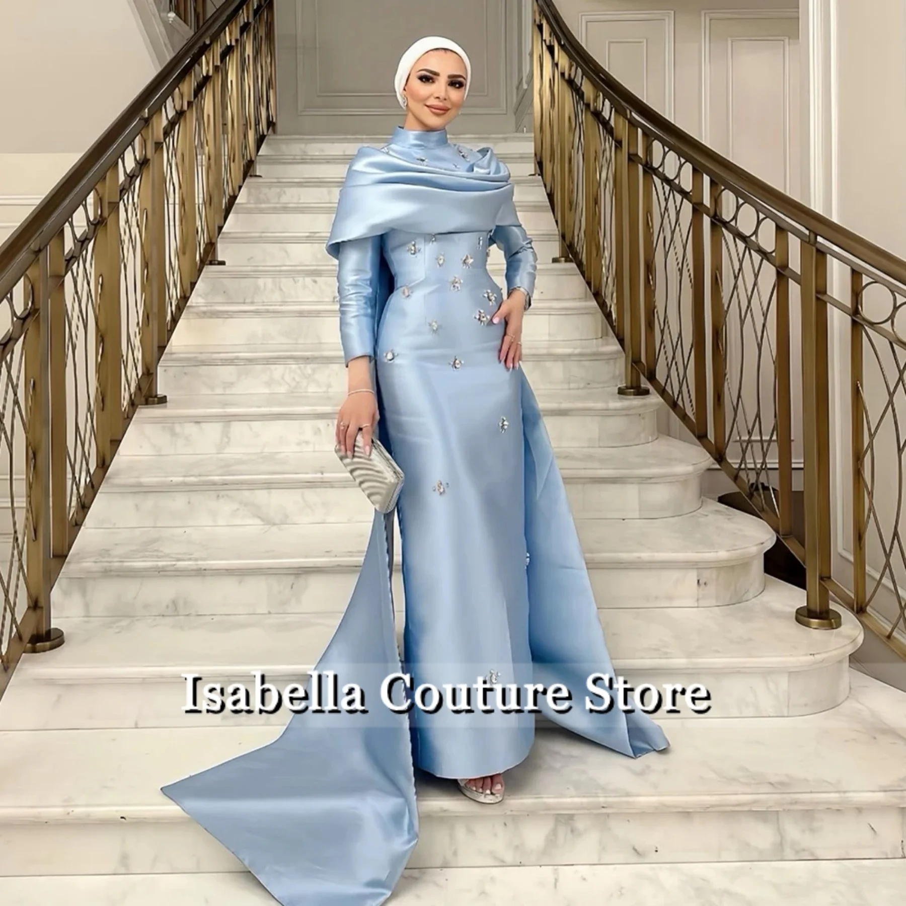 Elegant Blue H N Long Sleeves Dubai Islamic Evening Dresses 2025 Wedding Dresses Prom Gown فساتين سهرة Long Dress Customized
Elegant Blue H N Long Sleeves Dubai Islamic Evening Dresses 2025 Wedding Dresses Prom Gown فساتين سهرة Long Dress Customized