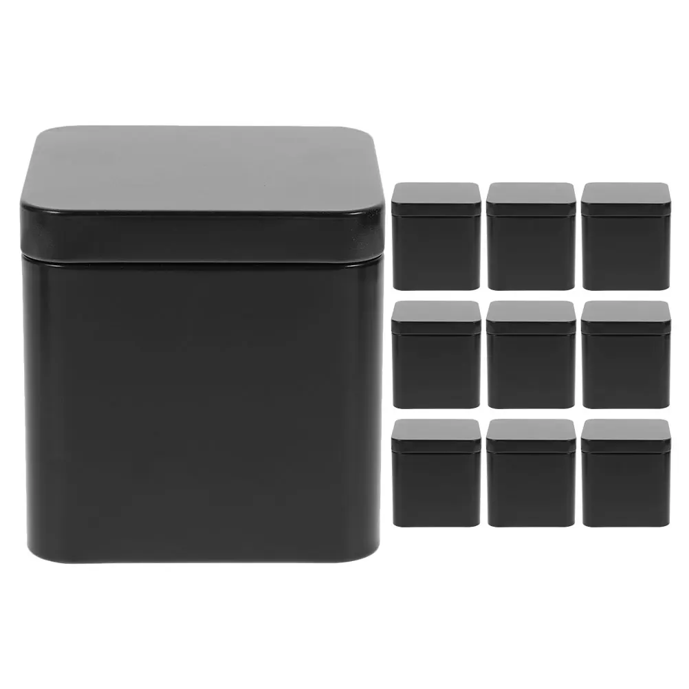 10pcs Black Portable Metal Tin Boxes with Lid for Storage Jewelry Candy Tea Airtight Small Square Containers Lightweight
10pcs Black Portable Metal Tin Boxes with Lid for Storage Jewelry Candy Tea Airtight Small Square Containers Lightweight