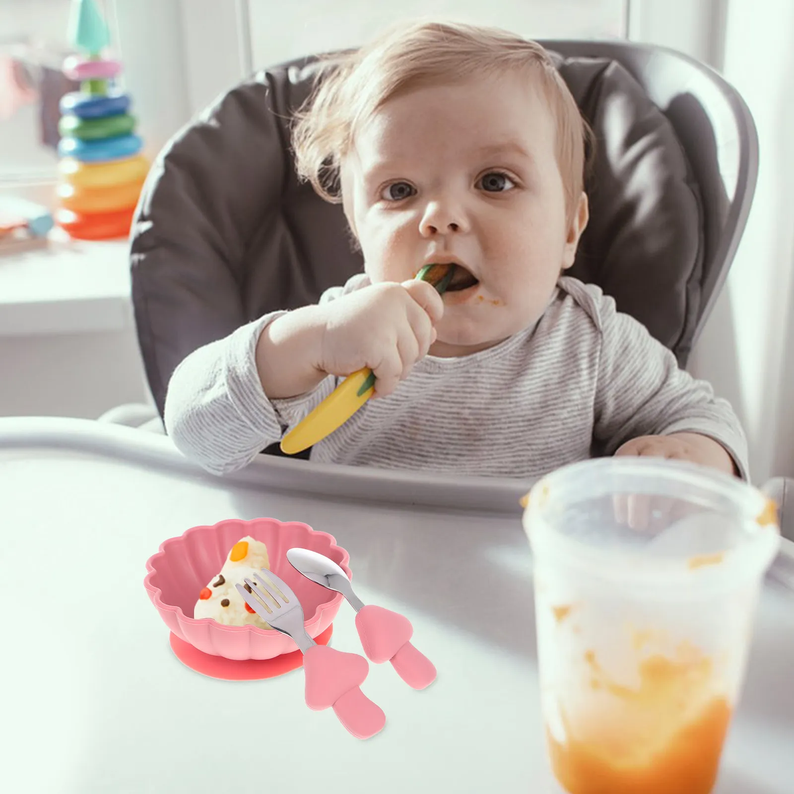 Silicone Baby Feeding Bowls Durable Drop Resistant Suction Base Infant Food Bowl Kids Dinner Plates Soup Ladle Toddler Utensils
Silicone Baby Feeding Bowls Durable Drop Resistant Suction Base Infant Food Bowl Kids Dinner Plates Soup Ladle Toddler Utensils