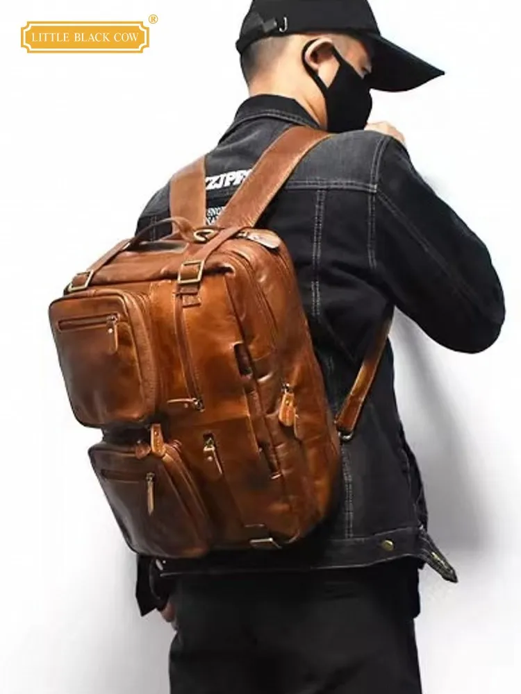 Men Vintage Multifunctional Cowhide Genuine Leather Backpack Teenager Schoolbag Satchel Large Capacity Travel Shoulder Bag Totes
Men Vintage Multifunctional Cowhide Genuine Leather Backpack Teenager Schoolbag Satchel Large Capacity Travel Shoulder Bag Totes
