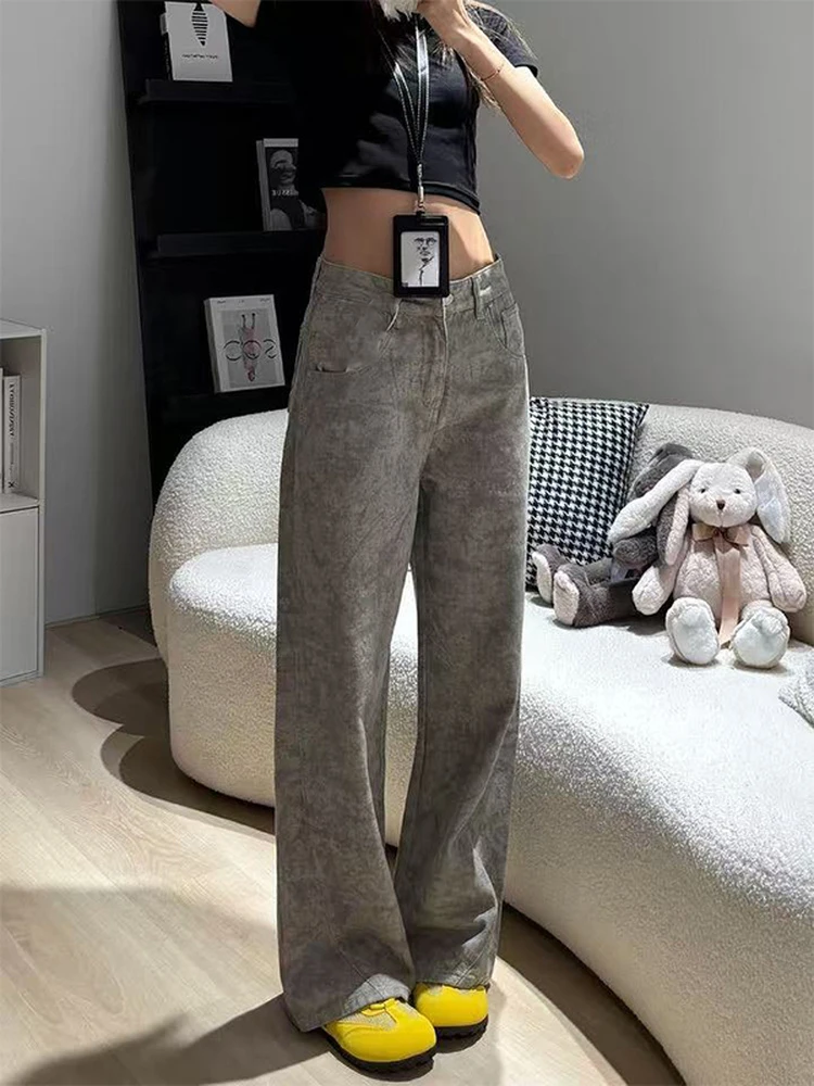 Модные женские джинсы в американском стиле в стиле ретро, осенние свободные брюки с высокой талией для похудения, повседневные прямые брюки, широкие брюки
Модные женские джинсы в американском стиле в стиле ретро, осенние свободные брюки с высокой талией для похудения, повседневные прямые брюки, широкие брюки