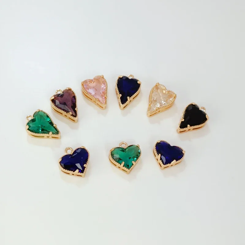 14K Gold-plated Inlaid with Colorful Zirconium Crystal Heart-shaped Pendant Peach Heart Pendant, DIY Handmade Jewelry Accessory
14K Gold-plated Inlaid with Colorful Zirconium Crystal Heart-shaped Pendant Peach Heart Pendant, DIY Handmade Jewelry Accessory