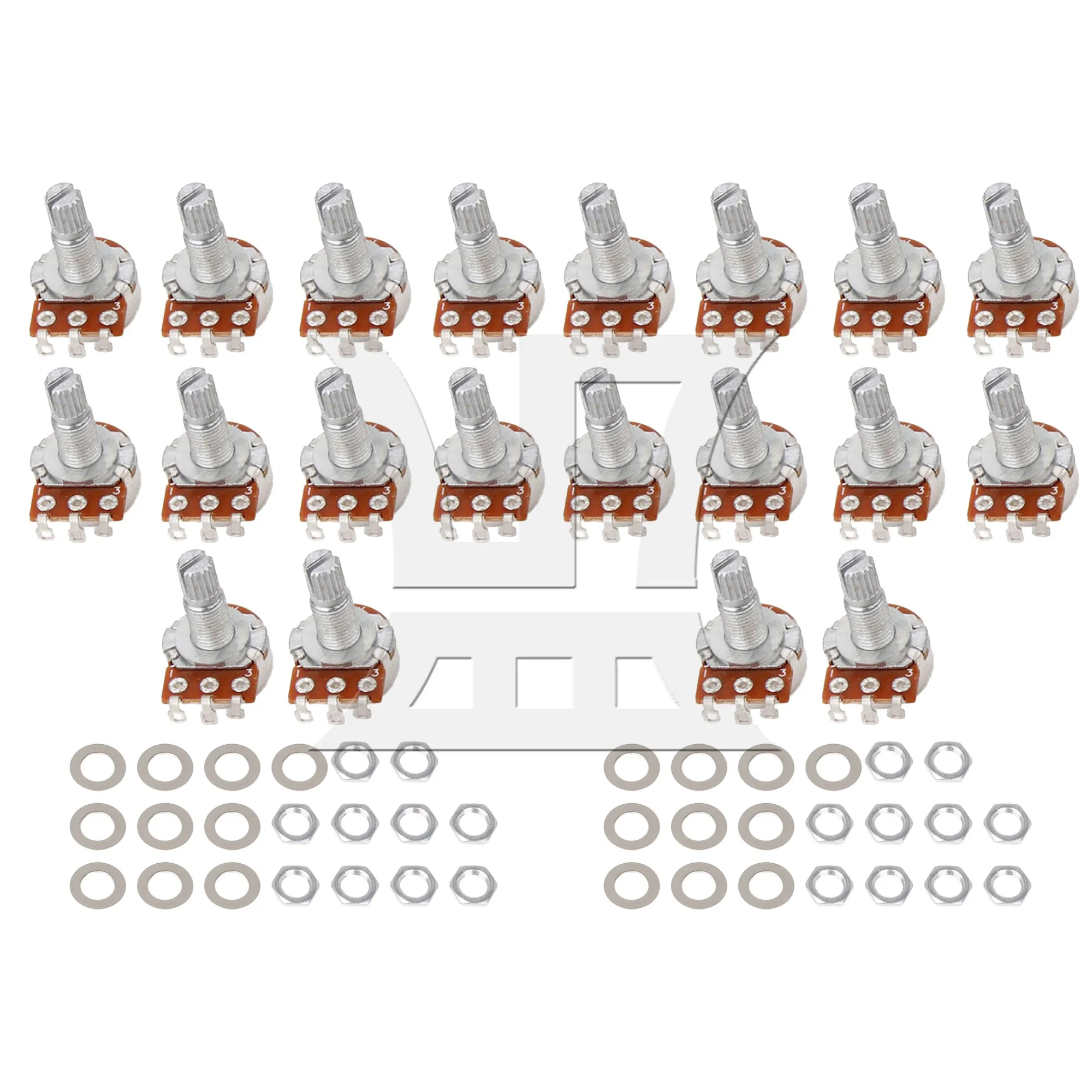 Yibuy 20 шт. B500K 15/18 мм потенциометр регулировки громкости тона для деталей гитары
Yibuy 20 шт. B500K 15/18 мм потенциометр регулировки громкости тона для деталей гитары