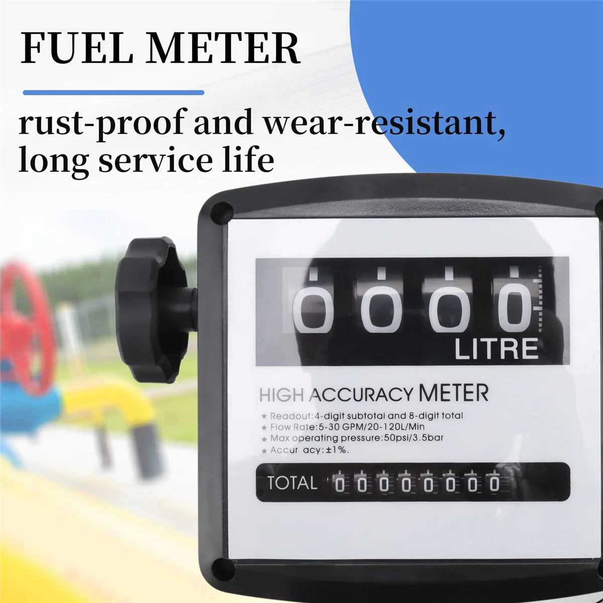 ABAZJ Mechanical Fuel Gauge 4-Digit Fuel Flow Mechanical Fuel Flow Meter 25Mm (1 inch Internal Thread) 5-30 GPM/20-120L/Min
ABAZJ Mechanical Fuel Gauge 4-Digit Fuel Flow Mechanical Fuel Flow Meter 25Mm (1 inch Internal Thread) 5-30 GPM/20-120L/Min