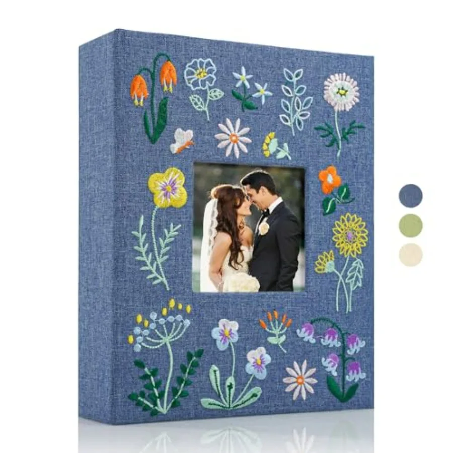 Wedding Elegant Embroidery Photo Album with Window Matting Pages Holds 200+ 4x6 Pictures Luxury Wedding Guest Book, Baby Memory
Wedding Elegant Embroidery Photo Album with Window Matting Pages Holds 200+ 4x6 Pictures Luxury Wedding Guest Book, Baby Memory