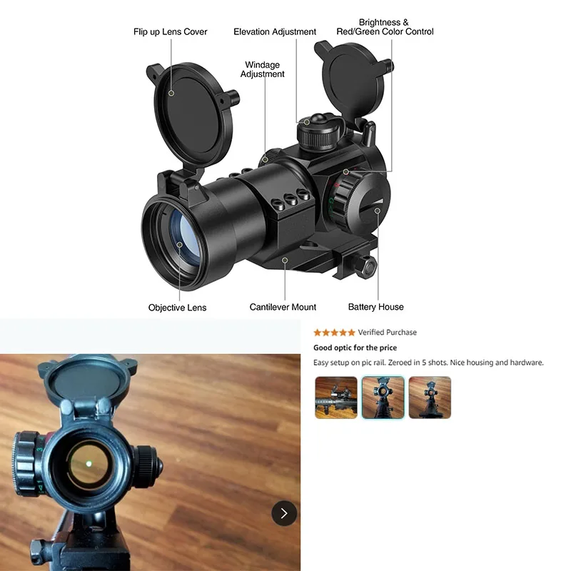 Tactical Red Green Dot Scope Aluminum 35 Millimeters Reflex Sight for 20mm Cantilever Mount
Tactical Red Green Dot Scope Aluminum 35 Millimeters Reflex Sight for 20mm Cantilever Mount