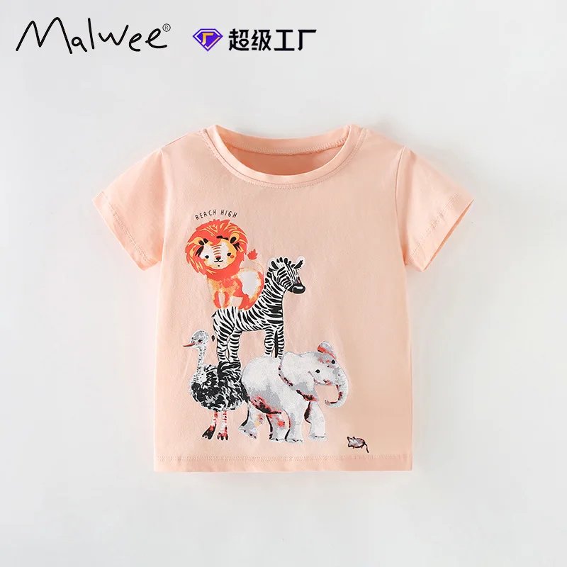 Boys T-shirt summer new European and American medium-sized children's round neck short-sleeved cute little boy top
Boys T-shirt summer new European and American medium-sized children's round neck short-sleeved cute little boy top
